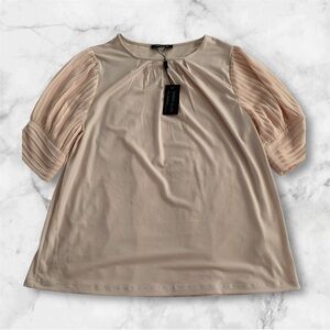 Cable & Gauge Blush Pleated Sleeve Blouse